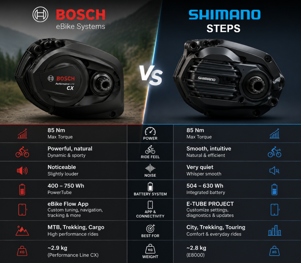 Κινητήρες Ηλεκτρικών Ποδηλάτων: Shimano vs Bosch